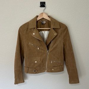H&M Suede Moto Jacket with gold details